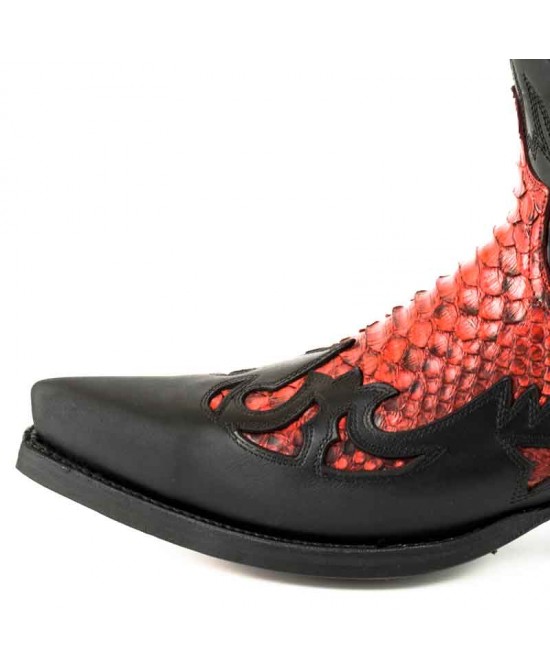 Mens red hot sale snakeskin boots